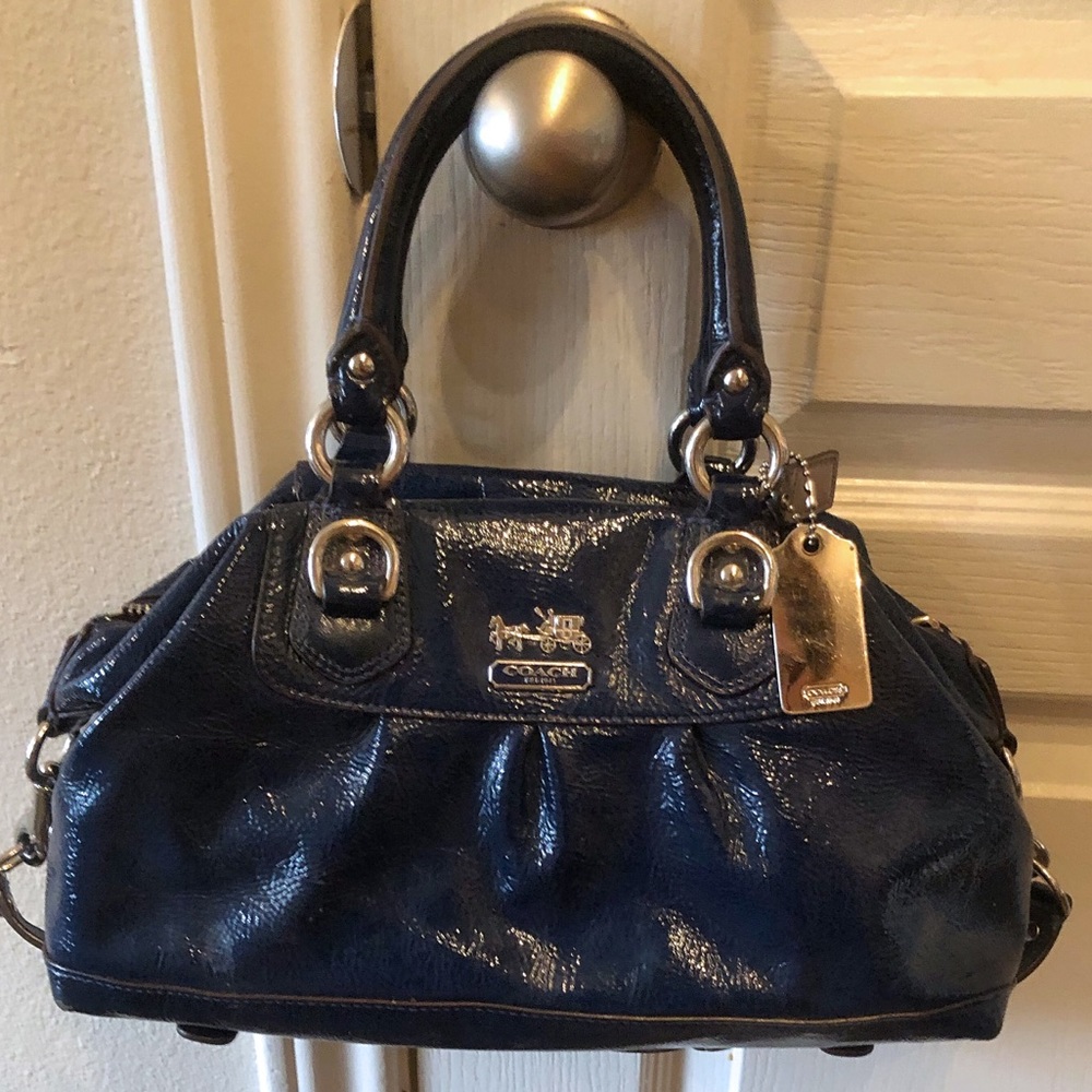 Blue patent Coach Sabrina purse!